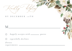 Natalia | Christmas Theme Rsvp Card A6: natalia-stat-25-02-set | Wedding Invitation Set Template