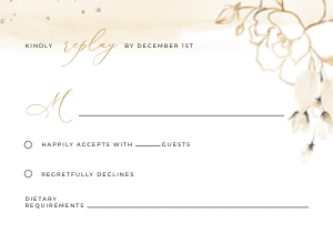 Dora | RSVP Card 5 x 3.5": dora-stat-14-02-set | Wedding Invitation Set