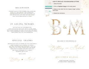 Dora | Wedding Program 5.5 x 8.5: dora-stat-14-03 | Wedding Program Template