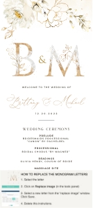 Dora | Wedding Program 4 x 9: dora-stat-14-03 | Wedding Program Template