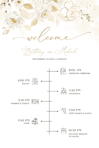 Dora | Wedding Timeline 24 x 36": dora-stat-14-10 | Wedding Timeline Template