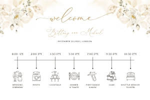 Dora | Wedding Timeline 36 x 24": dora-stat-14-10 | Wedding Timeline Template