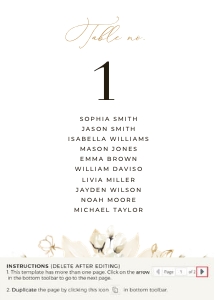 Dora | Seating Cards 5 x 7": dora-stat-14-08b | seating cards