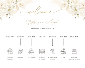Dora | Wedding Timeline 20 x 16": dora-stat-14-10 | Wedding Timeline Template