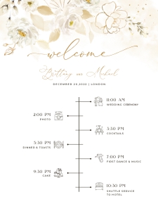 Dora | Wedding Timeline 18 x 24": dora-stat-14-10 | Wedding Timeline Template