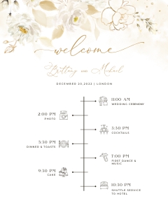 Dora | Wedding Timeline 16 x 20": dora-stat-14-10 | Wedding Timeline Template