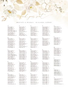 Dora | Seating Chart alphabetic 18 x 24": dora-stat-14-08 | Seating Chart
