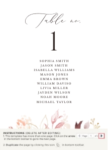 Fiorella Seating Cards 5 x 7": fiorella-stat-08-08b | seating cards