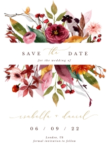ambra-stat-15-01 | Fall Save the Date Card 5 x 7": ambra-stat-15-01 | save the date template