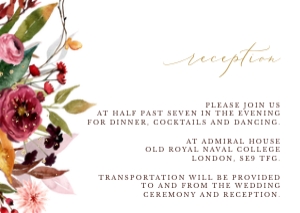 ambra-stat-15-02 | A6 Fall Wedding Reception Card: ambra-stat-15-02-set | Wedding Invitation Suite