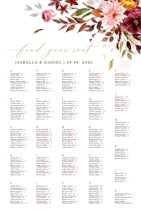 Ambra| Seating Chart alphabetic 24 x 36": ambra-stat-15-08 | seating chart