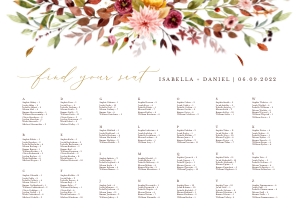 Ambra | Seating Chart alphabetic landscape A1: ambra-stat-15-08 | seating chart