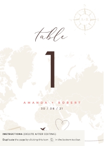 Sofia | table number 5 x 7" _update: sofia-stat-16-04 | table numbers_update