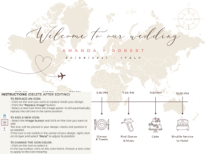 Sofia | Wedding Timeline 24 x 18 "_up: sofia-stat-16-10 | Wedding Day Timeline Sign_update