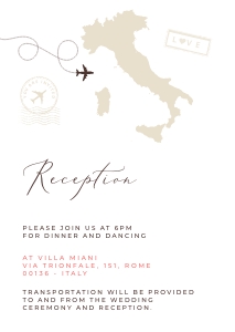 Sofia |ITALY Reception Card A6: sofia-stat-16-02-italy-set | ITALY Wedding Invitation Suite