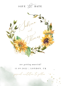 Marisol | Save the Date Card - A5: marisol-stat-21-01 | Sunflowers Save the date card template