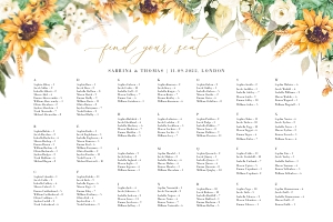 Marisol | Alphabetic Seating Chart 36 x 24": marisol-stat-21-08 | seating chart