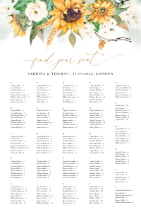 Marisol | Alphabetic Seating Chart 24 x 36 ": marisol-stat-21-08 | seating chart