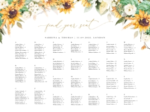 Marisol | Alphabetic Seating Chart 24 x 18": marisol-stat-21-08 | seating chart