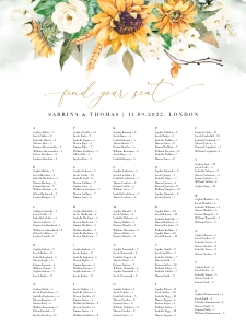 Marisol | Alphabetic Seating Chart 18 x 24 ": marisol-stat-21-08 | seating chart