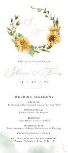 Marisol | Sunflowers Wedding Programme 4 x 9: marisol-stat-21-03 | wedding program template