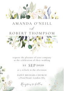 flora-stat-06-02 | A5 Wedding Invitation: flora-stat-06-02-set | Rustic Wedding Invitation Set