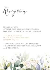 flora-stat-06-02 | A6 Greenery Reception Card: flora-stat-06-02-set | Rustic Wedding Invitation Set