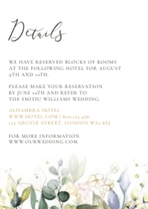 flora-stat-06-02 | A6 Greenery Details card: flora-stat-06-02-set | Rustic Wedding Invitation Set