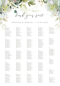 Flora | Seating Chart alphabetic portrait A1: flora-stat-06-08 | Seating chart