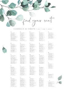 Luisa | Seating Chart alphabetic portrait A2: luisa-stat-23-08 | Seating Chart