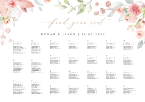 Fiorella | Seating Chart alphabetic landscape A1: fiorella-stat-08-08 | seating chart