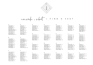 Giulia | Seating Chart alphabetic Landscape A1: giulia-stat-30-08 - Seating Chart