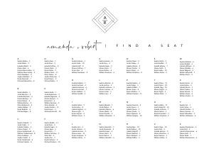 Giulia | Seating Chart alphabetic Landscape A2: giulia-stat-30-08 - Seating Chart