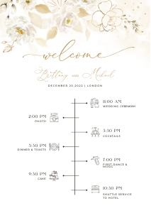 Dora | Wedding Timeline A2: dora-stat-14-10 | Wedding Timeline Template