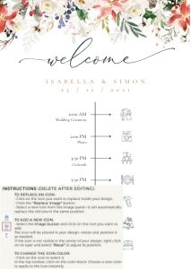 Natalia | Wedding Timeline A2: natalia-stat-25-10 | Wedding Timeline Sign