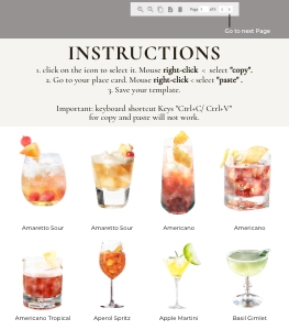 Cocktails & Drinks - Part 1: palma-stat-10-26 | Signature Drink sign template