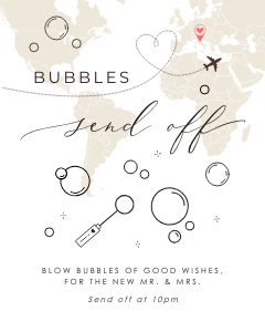 Sofia | Bubbles Send off Sign - 8 x 10": sofia-stat-16-30 | Bubbles Send off Sign Template