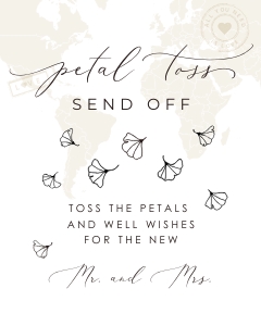 Sofia | Flower petals Send off Sign - 8 x 10": sofia-stat-16-33 | Flower petals Send off Sign
