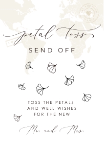 Sofia | Flower petals Send off Sign - A4: sofia-stat-16-33 | Flower petals Send off Sign