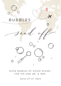 Sofia | Bubbles Send off Sign - A4: sofia-stat-16-30 | Bubbles Send off Sign Template