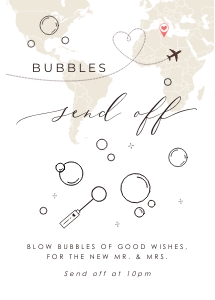 Sofia | Bubbles Send off Sign - 5 x 7": sofia-stat-16-30 | Bubbles Send off Sign Template