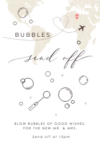 Sofia | Bubbles Send off Sign - 4 x 6": sofia-stat-16-30 | Bubbles Send off Sign Template