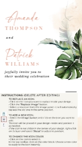 Palma | Digital Tropical Wedding Invitation with RSVP: palma-evite-10-02 | Electronic Wedding Invitation with RSVP