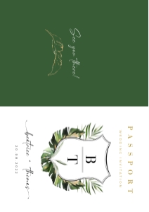 palma-stat-10-15 | A5 Passport Wedding Invitation: palma-stat-10-15 | Passport Wedding Invitation Template with RSVP