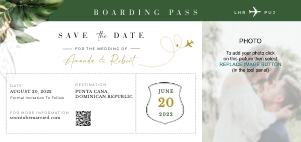 palma-stat-10-16 | Tropical Theme Boarding Pass Save the Date design preview