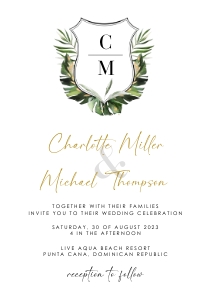 palma-stat-10-19-set | Tropical Wedding Invitation with Monogram Suite design preview