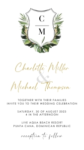 palma-evite-10-09 | Tropical DIgital Wedding Invite with monogram design preview