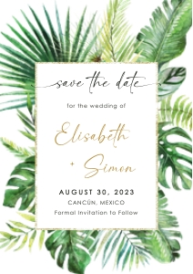 Palma | Tropical Save the Date Card D2_ A5: palma-stat-10-21 | Tropical Save the Date Template D2