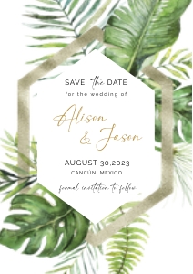 Palma | Tropical Save the Date Card D3_ A5: palma-stat-10-22 | Tropical Save the Date Template D3