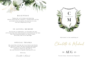 palma-stat-10-03 | tropical wedding program template A4 open: palma-stat-10-03 | Tropical Wedding Program